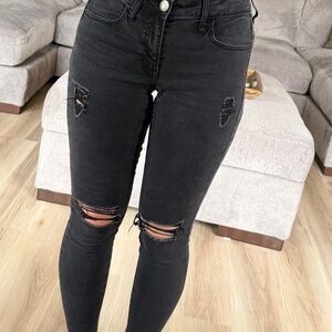 Trendy Black Ripped Skinny Jeans for Women